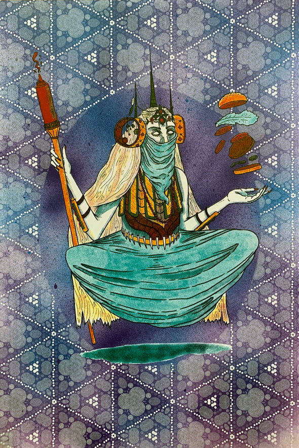 Burger Witch Design by Griffin Cook purple blue