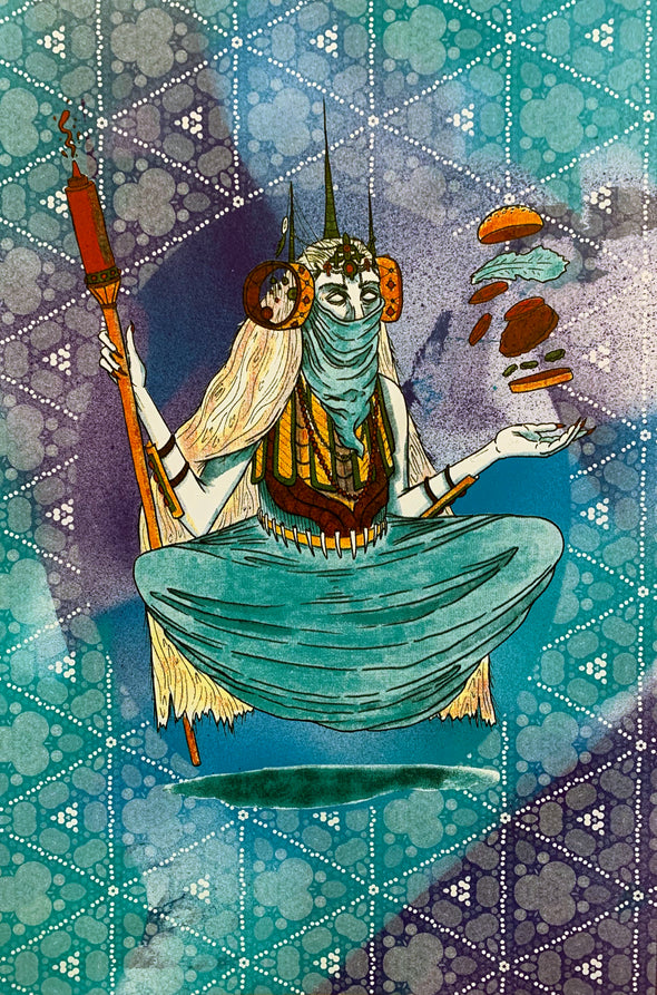 Burger Witch Design by Griffin Cook blue