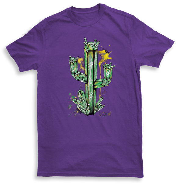 Crystal Cactus Mens Purple Tshirt by Yeah Right