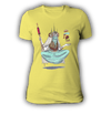 Ladies Burger Witch Yellow Tshirt by Griffin Cook