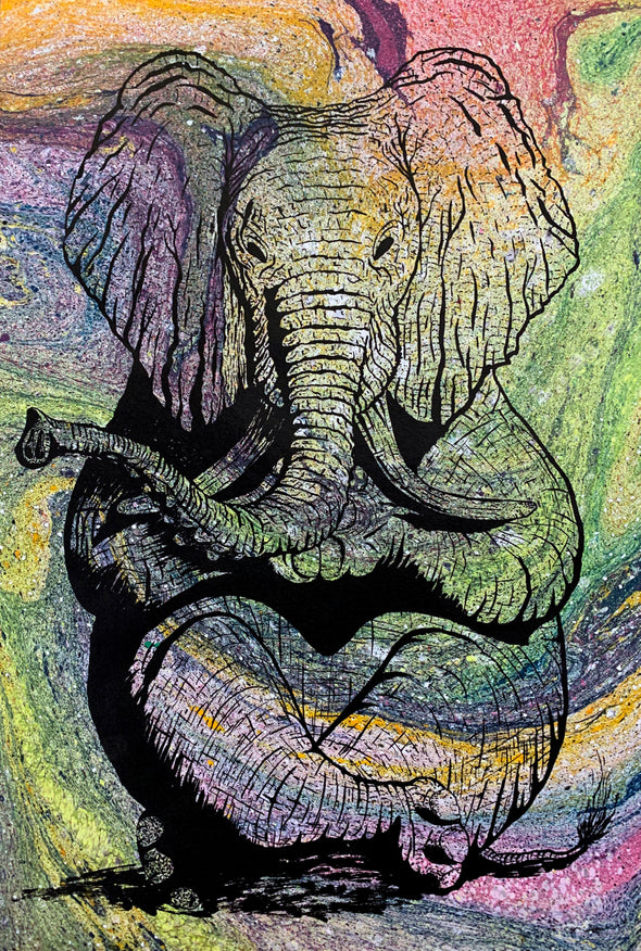 Zen Elephant poster Design by Yeah Right swirl