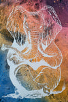 Zen Elephant poster Design by Yeah Right white blue yellow purple
