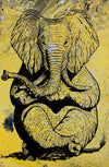 Zen Elephant poster Design by Yeah Right black yellow